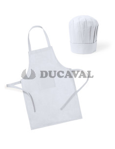 Delantal y gorro infantil blanco