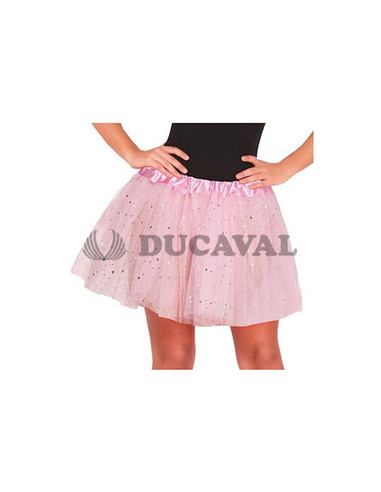 Tutú purpurina infantil rosa