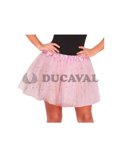 Tutú purpurina infantil rosa