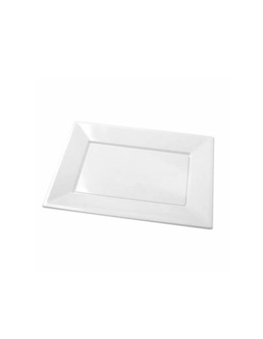 Bandeja rectangular blanca 33x22.5cm 3und reutilizable | Ducaval | En