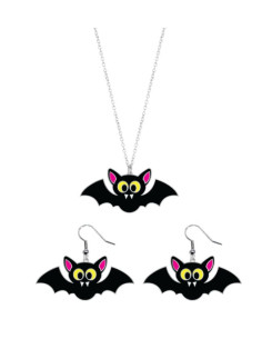 Kit pendientes y collar calavera con lazo | Ducaval | Envías 24/48 ho