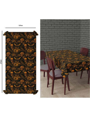 Mantel de Calabaza Gotica Decoracion Halloween 137X274CM | Ducaval | 