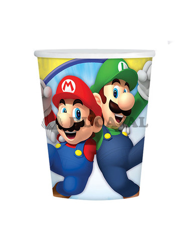 Vasos super mario 25 cl, 8u.. Ducaval envios 24/48 horas