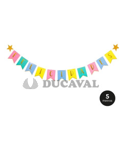 Guirnalda felicidades multicolor 5 metros | Ducaval | Envíos 24/48 ho