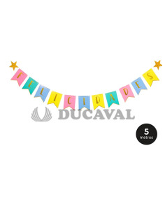 Guirnalda felicidades multicolor 5 metros | Ducaval | Envíos 24/48 ho