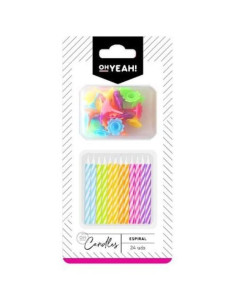 Vela espiral colores surt. 6cm 24und | Ducaval | Envías 24/48 horas 