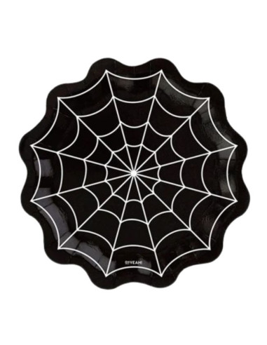 Plato forma telaraña 23.5x23.5cm 6ud | Ducaval | Envíos 24/48 horas
