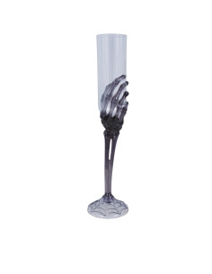 Copa champagne transparente mano esqueleto negra 25 cm | Ducaval | En