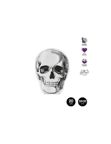 Servilletas calavera 2c papel 20ud 33x33cm | Ducaval |