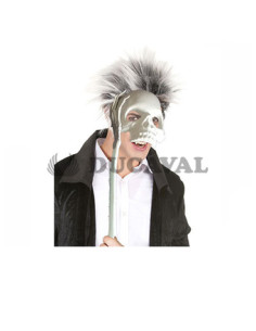 Media máscara calavera blanca con brazo