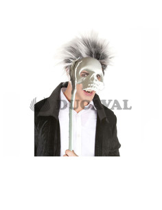 Media máscara calavera blanca con brazo