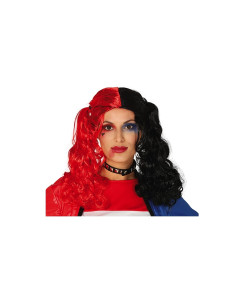 Peluca coletas roja y negra