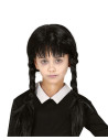 Peluca trenzas negras con flequillo infantil | Ducaval | Envios 24/48