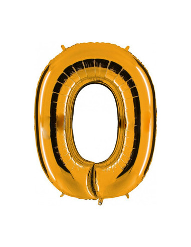 Globo foil número 0 oro | Ducaval | Envías 24/48 horas 