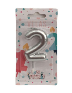 Velas número 2 plata | Ducaval | Envíos 24/48 horas