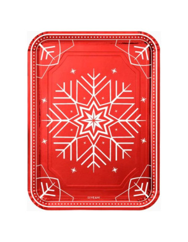 Bandejas navideñas Winter rojo 25cm | Ducaval | Envías 24/48 horas 