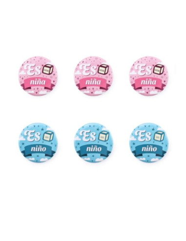  Pines 4.5 cm baby shower 6 pcs  | Ducaval | Envías 24/48 horas 