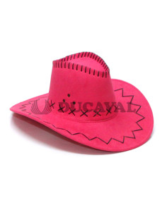 Sombrero vaquero fucsia adulto
