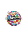 Globo foil 18" redondo feliz cumpleaños globos