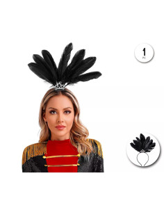 DIADEMA PLUMAS CON CORONA | Ducaval | Envías 24/48 horas 