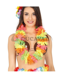 Collar hawaiano multicolor neon