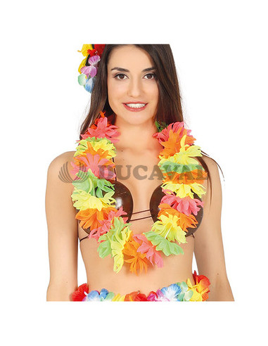 Collar hawaiano multicolor neon