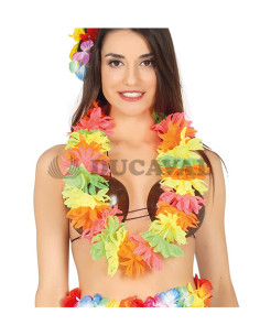 Collar hawaiano multicolor neon