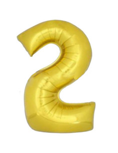 Globo número 2 poliamida color oro 115cm.|Ducaval | Envios 24/48 hora