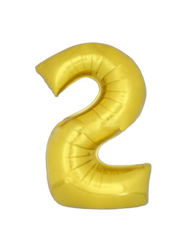 Globo número 2 poliamida color oro 115cm.|Ducaval | Envios 24/48 hora