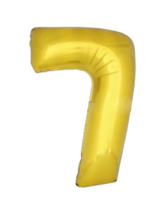Globo número 7 poliamida color oro 115cm.| Ducaval | Envios 24/48.