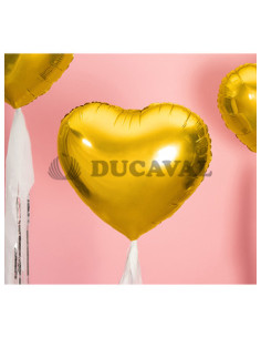 Globo foil corazón oro 45cm  Disfraces Ducaval