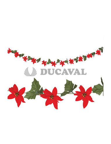 Guirnalda ponsetia pequeña 200cm  Disfraces Ducaval