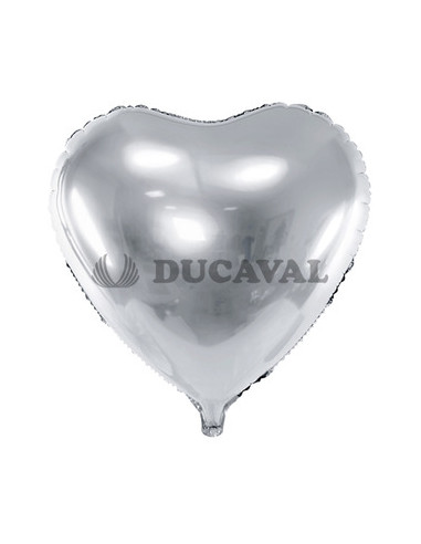 Globo foil corazón plata 45cm  Disfraces Ducaval