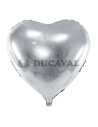Globo foil corazón plata 45cm  Disfraces Ducaval