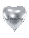 Globo foil corazón plata 45cm  Disfraces Ducaval