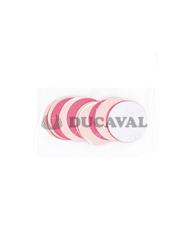 Guirnalda círculos rosa, fucsia y plata