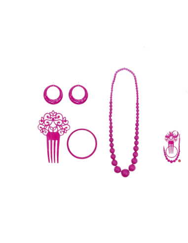  Set sevillana fucsia 4 piezas  | Ducaval | Envías 24/48 horas 
