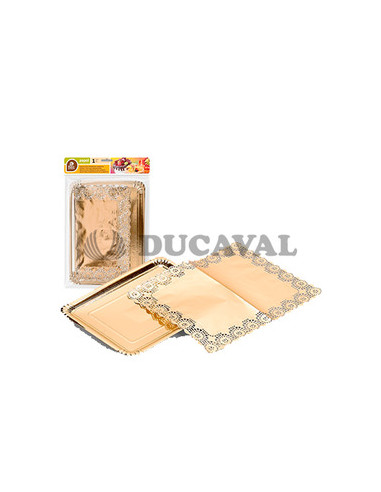 Bandeja rectangular + blonda oro | Ducaval | Envíos 24/48h