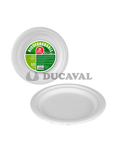 Plato biodegradable postre 17,00 x 1,50cm  Disfraces Ducaval