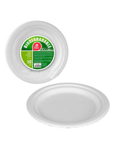 Plato biodegradable postre 17,00 x 1,50cm  Disfraces Ducaval