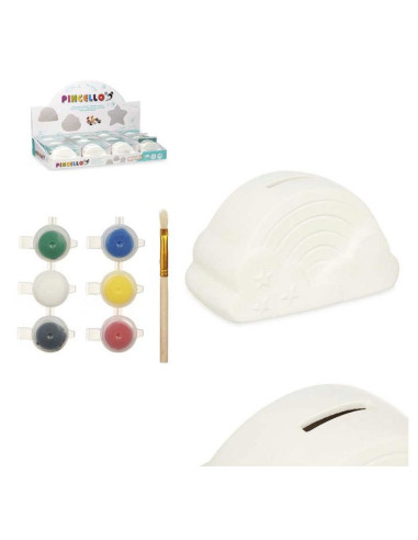 Hucha arcoiris 6 colores pincel  | Ducaval | Envíos 24/48 horas