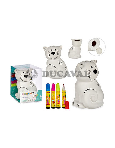 Hucha gato 4 rotuladores | Ducaval | Envíos 24/48 horas