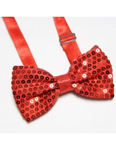 Brilla en tu Fiesta: Pajarita Roja de Lentejuelas