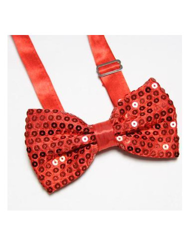 Brilla en tu Fiesta: Pajarita Roja de Lentejuelas