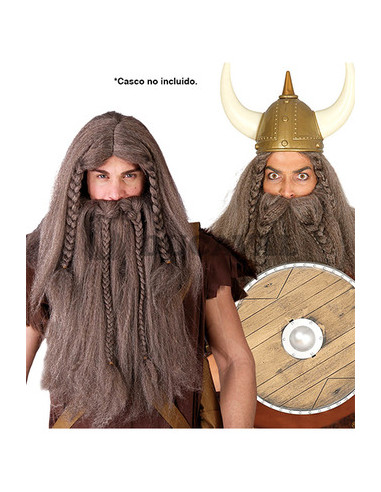 Peluca y barba vikingo