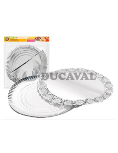 Bandeja redonda plata con blonda 35cm | Ducaval | Envíos 24/48 horas
