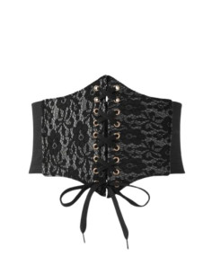 Corset ancho negro de encaje  | Ducaval | Envías 24/48 horas 