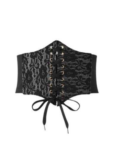Corset ancho negro de encaje  | Ducaval | Envías 24/48 horas 