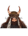 Casco vikingo con piel