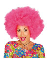 Peluca afro rosa extra